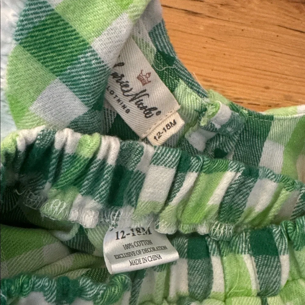 Marie Nicole Clothing St. Patrick’s Day Shamrock Plaid Dress | 12–18 Months - Picture 3 of 4